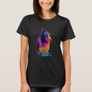 Vaporwave Border Collie Dad Futuristic Border Coll T-Shirt