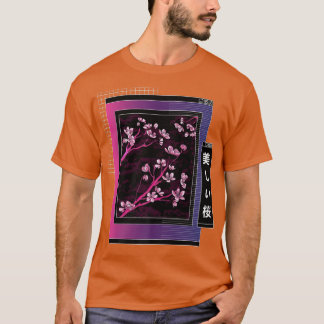 Vaporwave Cherry Blossom Japanese Sakura Esthetic T-Shirt