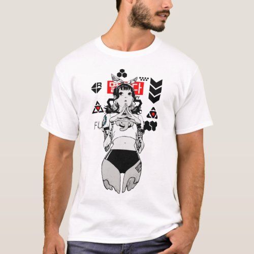 Vaporwave Cool Cyberpunk Girl  T_Shirt