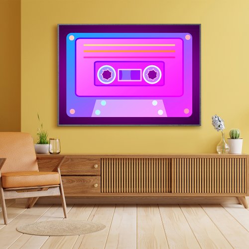 Vaporwave Dark Purple Y2k 90s Audio Cassette Poster