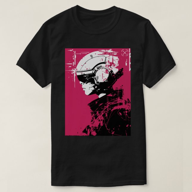 Vaporwave Dystopian Urban Cyberpunk Style T-Shirt (Design Front)