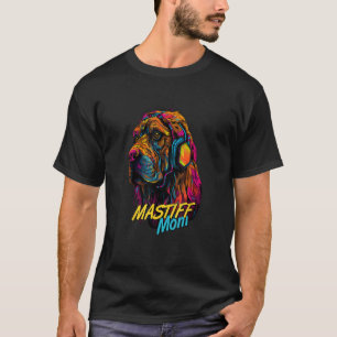 Vaporwave English Mastiff Mom Futuristic English M T-Shirt