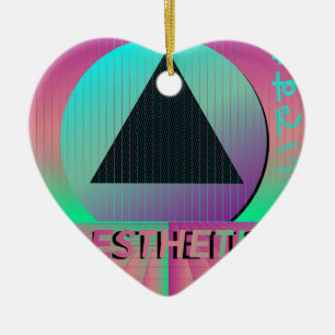 vaporwave esthetic ceramic ornament