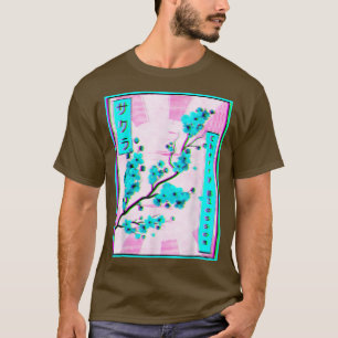 Vaporwave Esthetic Sakura Cherry Blossom Retro Gl T-Shirt