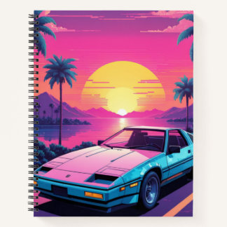 Vaporwave Futuristic Retro Sports Car Notebook