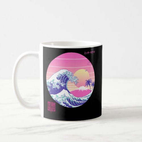 Vaporwave Great Wave Japanese Aesthetic Coffee Mug