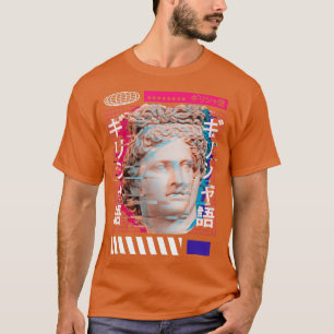 Vaporwave Greece Japanese Greek Statue Adonis  T-Shirt