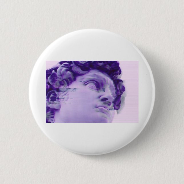 Vaporwave greek glitch statue button (Front)