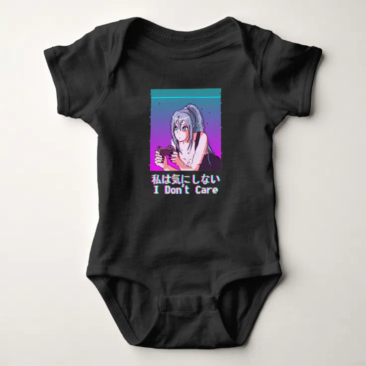 Vaporwave Japan Fashion Sad Gaming Anime Girl Baby Bodysuit Zazzle