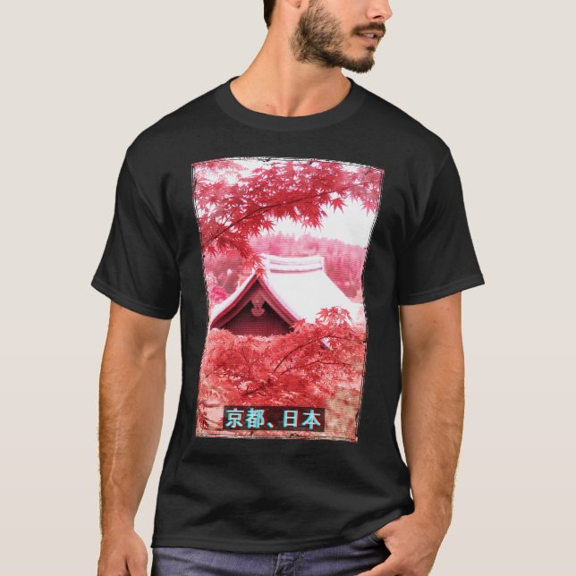 Vaporwave Japanese Aesthetic Streetwear Tempel T-Shirt (Front)