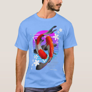 Vaporwave Japanese Koi Sakura Cherry Blossom Nishi T-Shirt