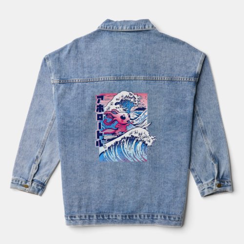 Vaporwave Kanagawa Great Wave Japan  Denim Jacket