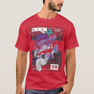 Vaporwave Koi Fish Japan Sakura Carp Breeder  T-Shirt
