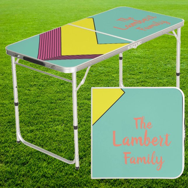 Vaporwave 'L' Family Name Throwdown Tailgate Beer Pong Table (Creator Uploaded)