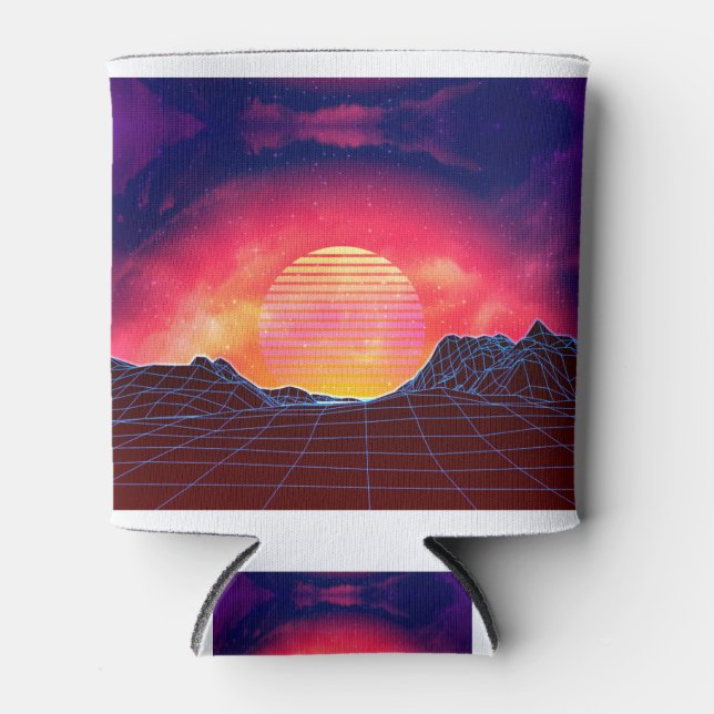 Vaporwave landscape with rocks can cooler (Front)