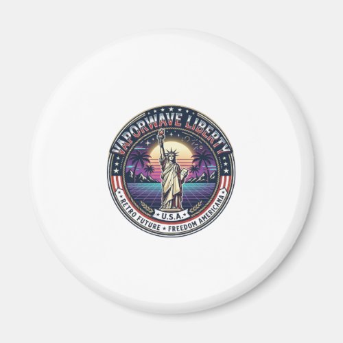 Vaporwave Liberty Patriotic Patriotic Vaporwave Re Magnet