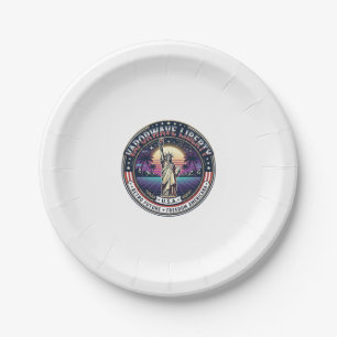 Vaporwave Liberty Patriotic Patriotic Vaporwave Re Paper Plates