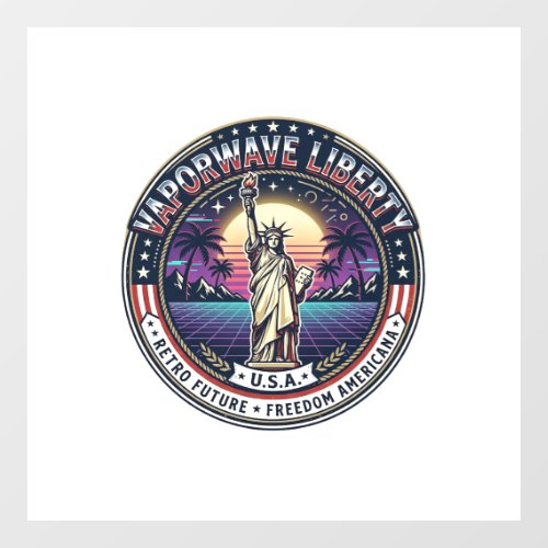 Vaporwave Liberty Patriotic Patriotic Vaporwave Re Window Cling