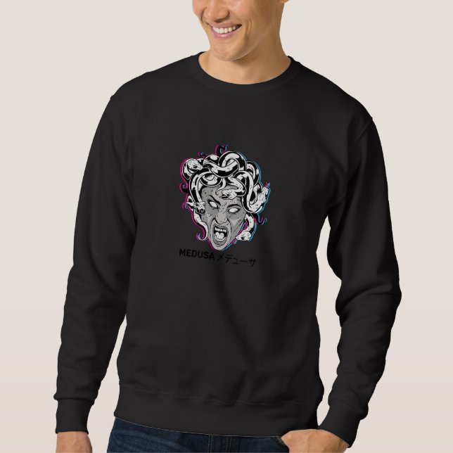 Vaporwave Medusa メデューサ Statue Aesthetic Sweatshirt (Front)