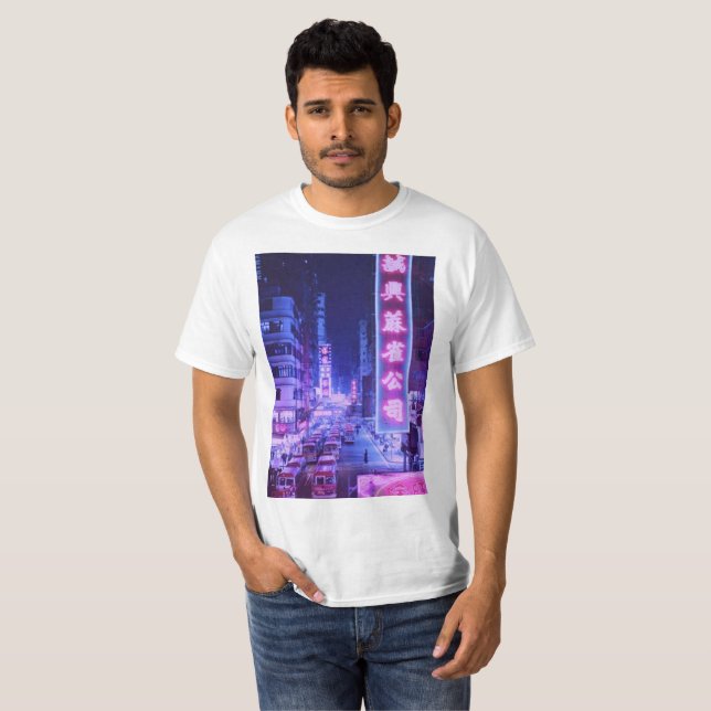 Vaporwave Night City T-shirt (Front Full)