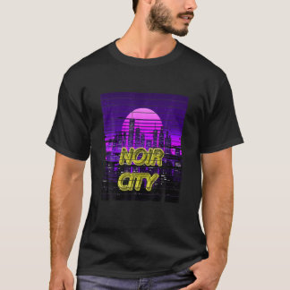 Vaporwave Noir City 80S Future City Gamer Science T-Shirt