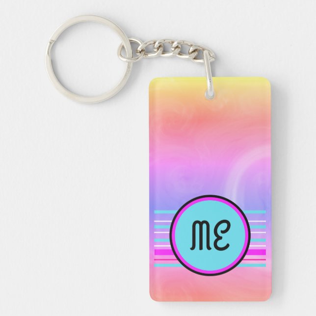 Vaporwave Personalized Keychain (Front)