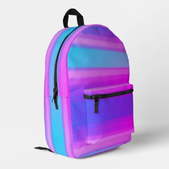 Vaporwave Pink and Blue Acrylic Paint Technique Printed Backpack (Back Corner Left)