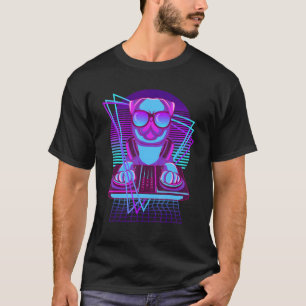 Vaporwave Pug DJ Turntable Sunglass Pug T-Shirt