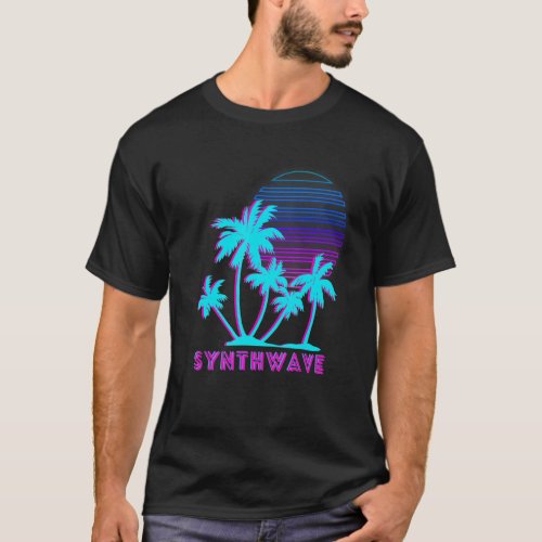 Vaporwave  Retro 1980s 1990s Otaku Synthwave Palm T_Shirt