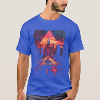 Vaporwave Retro Car City Synthwave 80s 90s friend  T-Shirt
