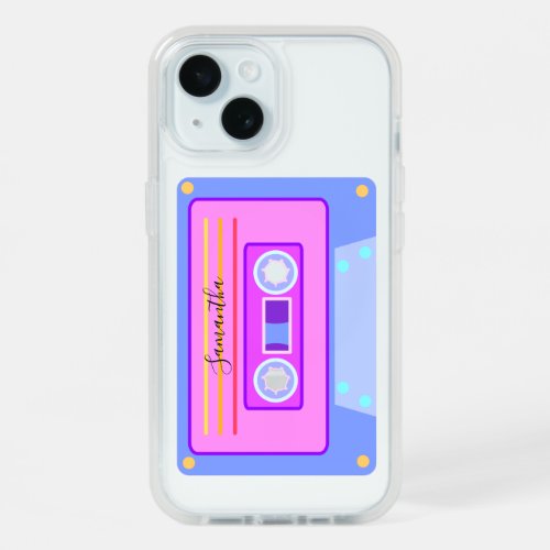 Vaporwave Retro Purple 80s 90s y2k Audio Cassette iPhone 15 Case