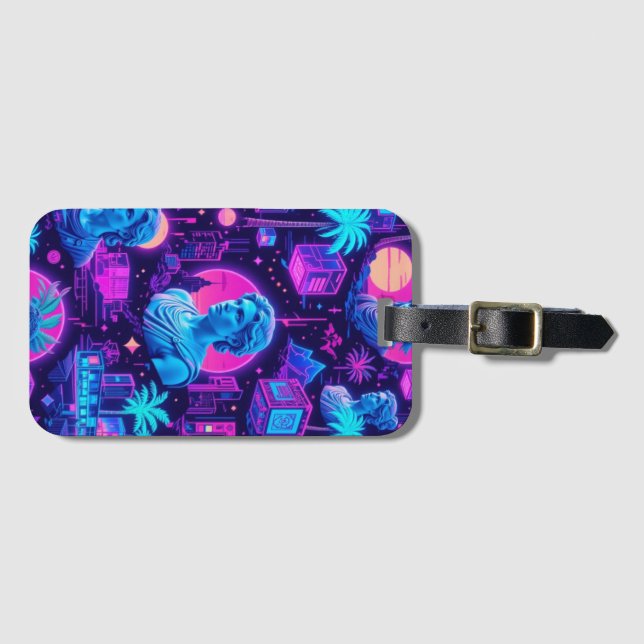 Vaporwave Reverie Luggage Tag (Front Horizontal)