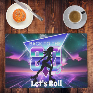 Vaporwave Roller Skate Birthday Party Placemat
