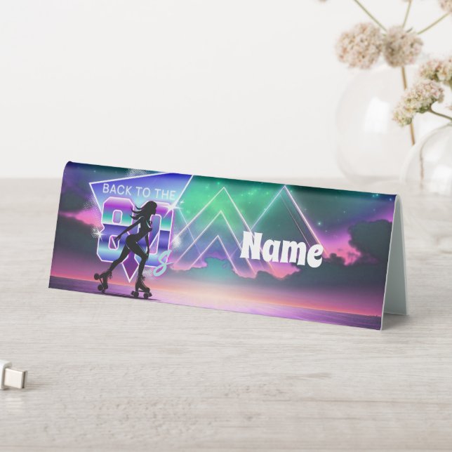 Vaporwave Roller Skate Birthday Party  Table Tent (In SItu (Table))
