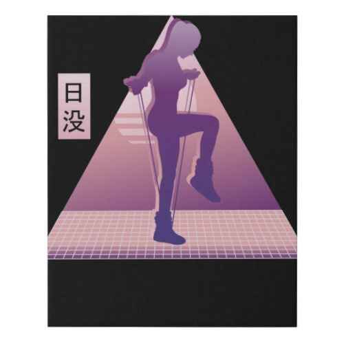 Vaporwave Rope Jumping Faux Canvas Print