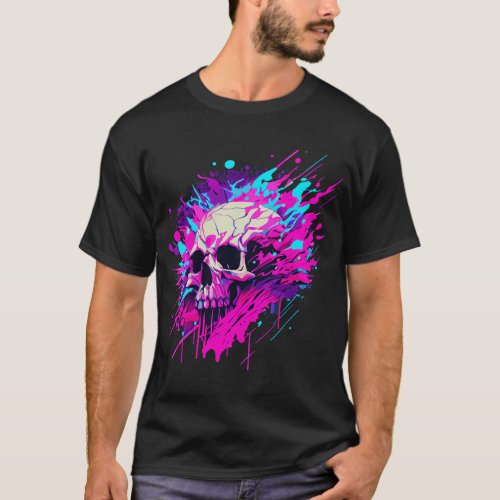 Vaporwave Skull Urban Aesthetic Pastel Goth Street T_Shirt