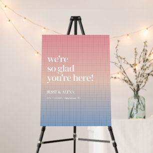 Vaporwave So glad you're here welcome sign