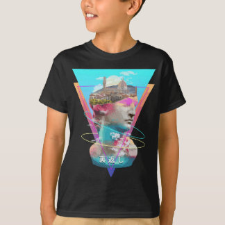 Vaporwave Statue David Bust & Florence Italy Lands T-Shirt