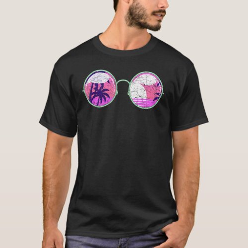 Vaporwave Summer Vacation Exotic Island Tropical S T_Shirt