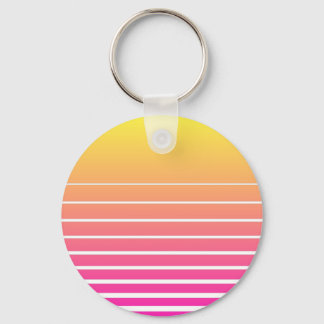 Vaporwave Sun Keychain