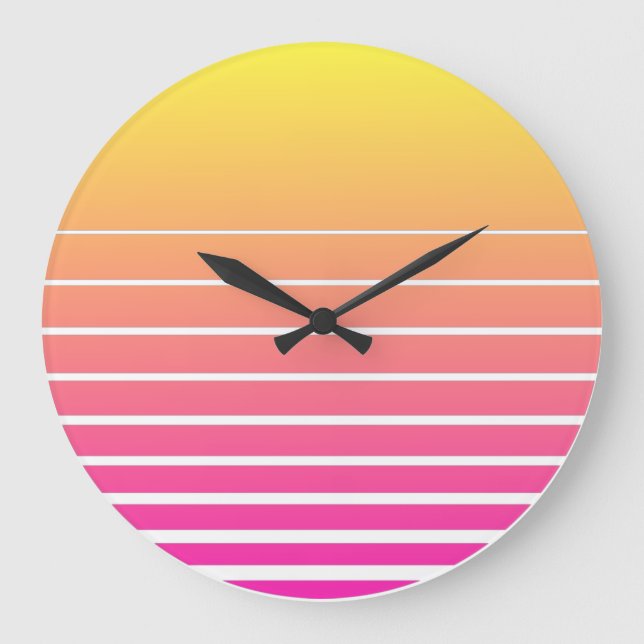 Vaporwave Sun Large Clock (Front)