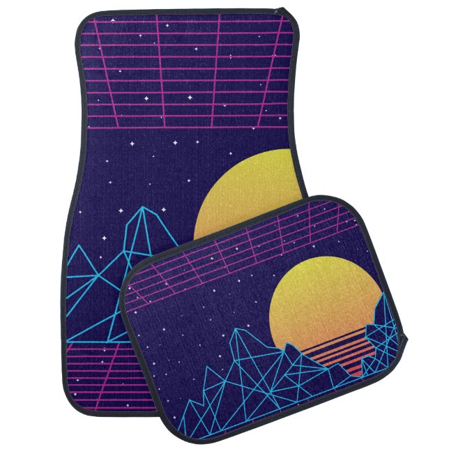 Vaporwave Sunset Car Floor Mat (Set)