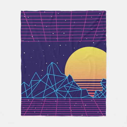 Vaporwave Sunset Fleece Blanket