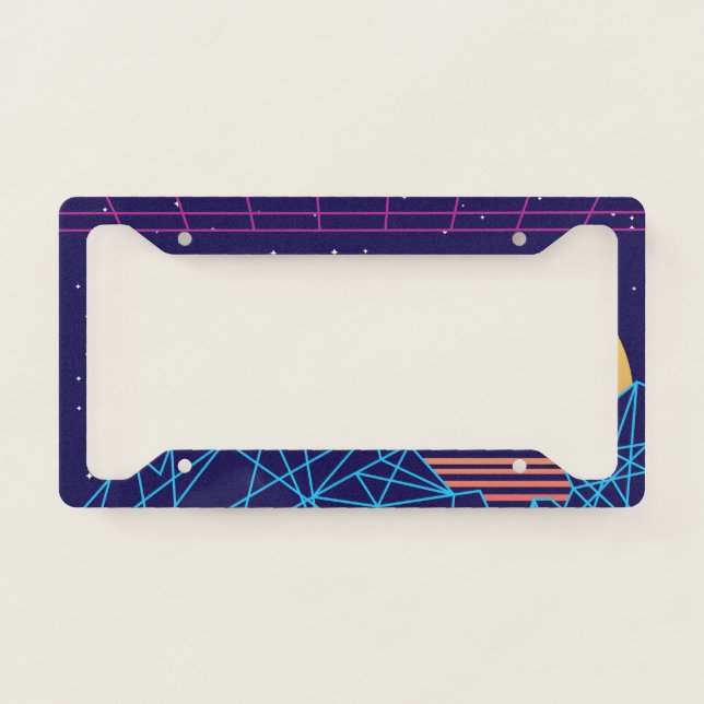 Vaporwave Sunset License Plate Frame (Front)