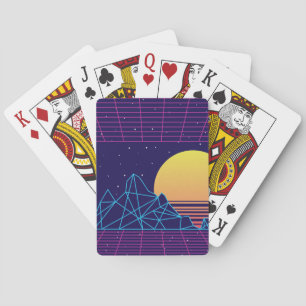 Vaporwave Sunset Poker Cards