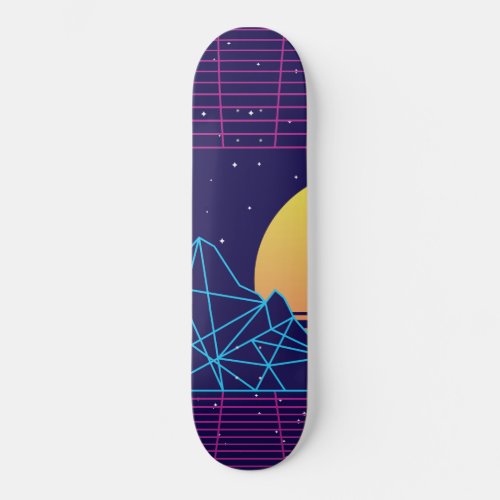 Vaporwave Sunset Skateboard