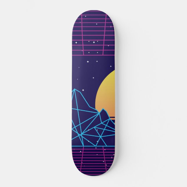 Vaporwave Sunset Skateboard (Front)