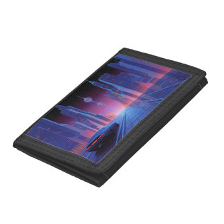 Vaporwave Sunset Tri-fold Wallet