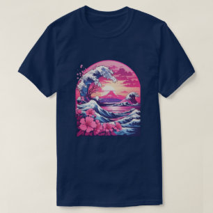 Vaporwave Synthwave 80's Japan Japanese Great Wave T-Shirt