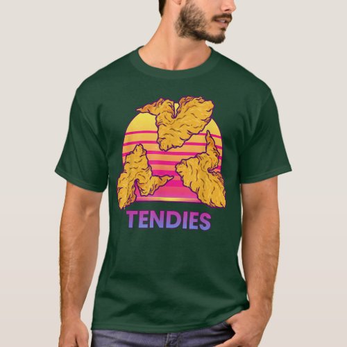 Vaporwave Tendies Chicken Tenders Japanese Kanji  T_Shirt